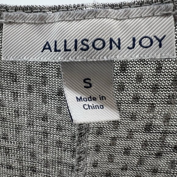 Allison Joy Gray Silver Polka Dot Top Sleeveless Metallic Shimmer Chic Size S - Picture 2 of 7
